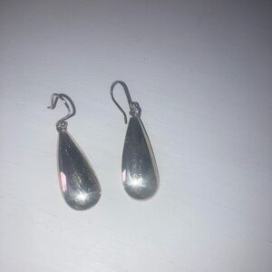 Sterling Silver Teardrop Dangle Earrings made in taxco Mexico